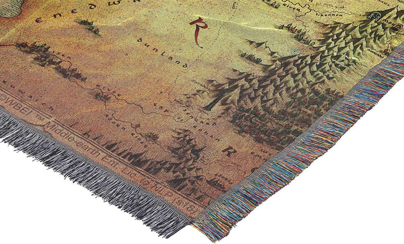 Warner Brothers The Hobbit, Middle Earth Woven Tapestry Throw Blanket, 48" x 60", Multi Color