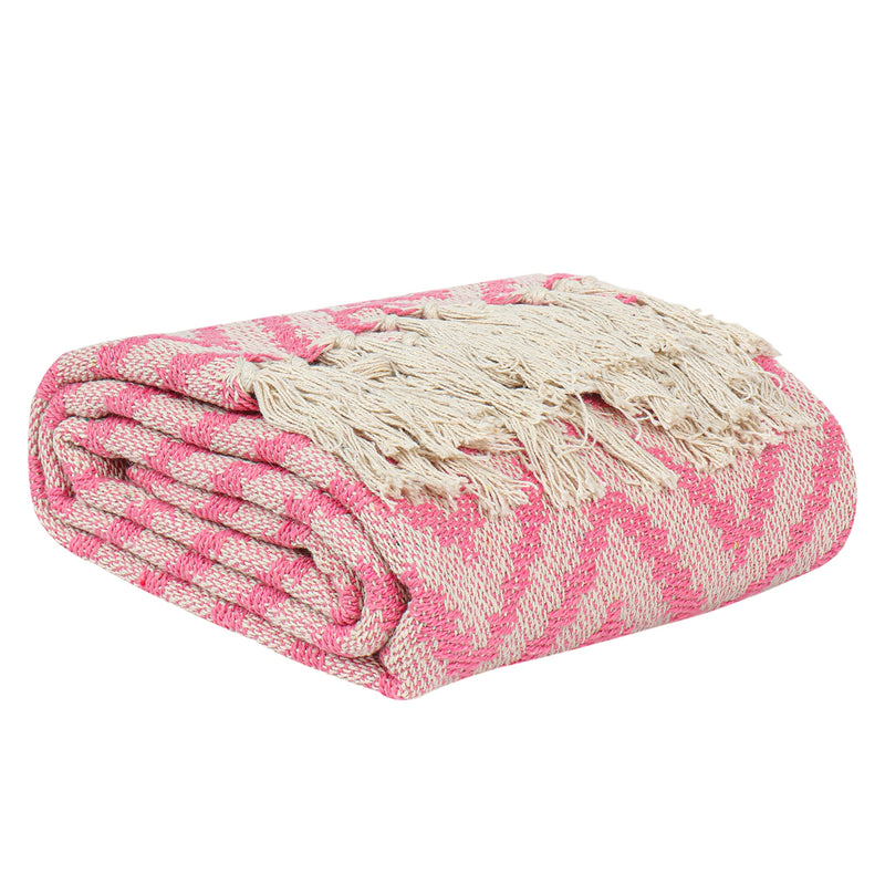 Stitch weave 100% Cotton Pink Throw Blanket for Couch | Soft | Plush | Warm and Cozy Throw Blanket, Single Layer, Perfect for Bed Couch and Sofa Chair (Pink, 50 x 60 Inches)