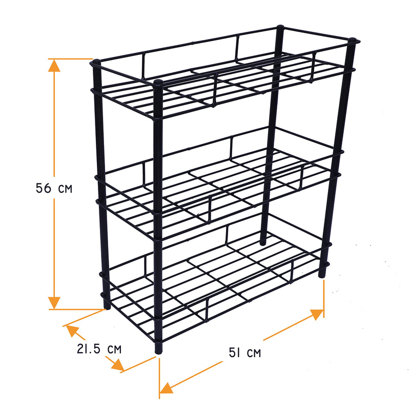 D&V ENGINEERING - Creative in innovation Multipurpose Storage Shelf Rack, Kitchen Countertop Shelf Organizer, Spice Rack (3 Tier) metal, Tiered Shelf