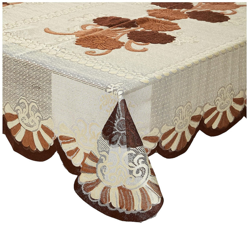 Kuber Industries Center Table Cover|Cotton Center Table Cover for Living Room|Table Cloth for 4 Seater|BROWN