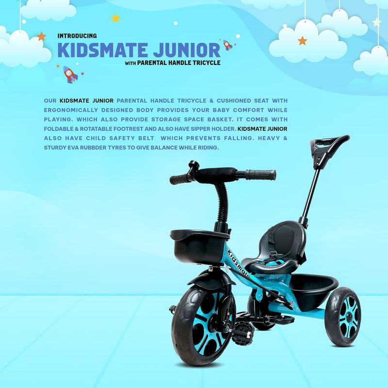 KIDSMATE Junior Plug N Play Kids Baby Tricycle with Parental Control