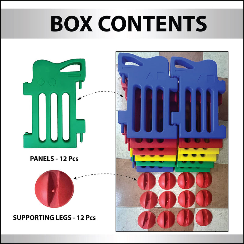 Toy Park Baby Playpen Kids Activity Centre Safe & Spacious Play Yard Home Indoor Outdoor, Happy Game Enclosure Ball Pool Area for Toddlers (Multicolour, 12 Panel Set)