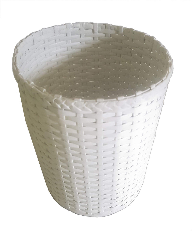 Sonas Creation Paperus, Standard Size 11 inch TALL, 10 Liter, White Waste Paper Basket, Open-top Dustbin, Trashcan, Storage Basket, Indoor Planter, Eco-friendly, Handmade, of Paper Ropes