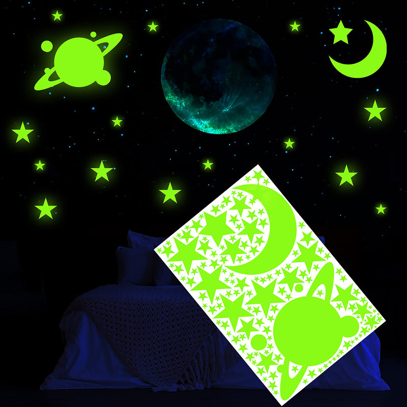 Ashamohar 29 cm Glow in The Dark Chandrayaan Star Moon Home Décor Shiv Shankar Sticker Self Adhesive Sticker (Pack of 1)