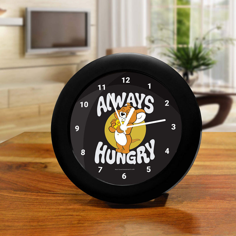 MCSID RAZZ- Tom and Jerry Always Hungry Black Table Clock for Home Decor Office Kids Officially Licensed by Turner Entertainment Co, USA