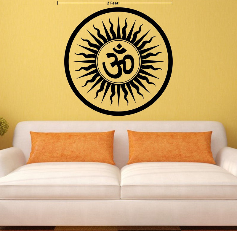 Asmi Collections Beautiful Black Om Wall Sticker