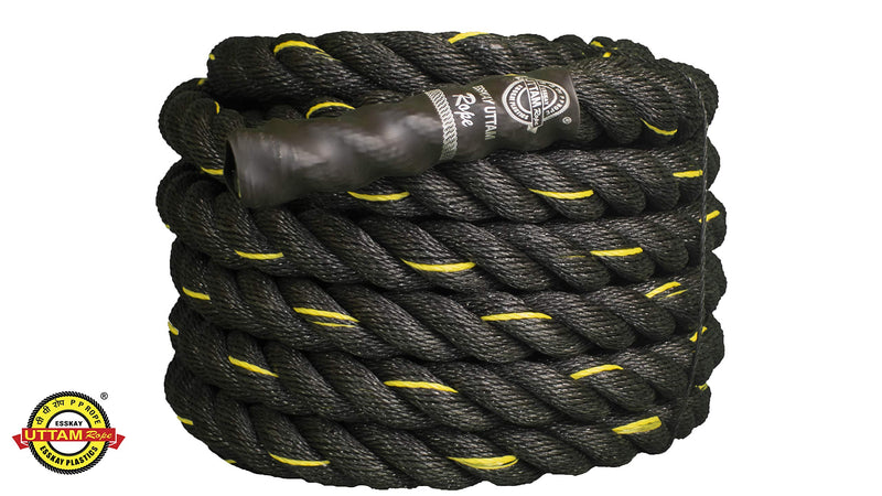 ESSKAY UTTAM Pro Black Battle rope Exercise Rope 1.5 INCH (60 Feet)