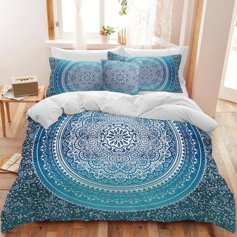 Sleepwish 4 Pcs Bohemian Luxury Boho Bedding Crystal Arrays Bedding Quilt Bedspread Mandala Hippie Duvet Cover Set Cal-King Size by Sleepwish