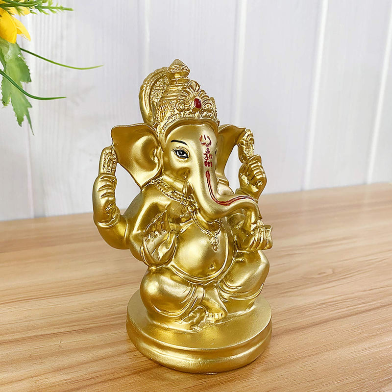 BangBangDa Hindu God Lord Ganesha Idol - Indian Ganesh Statue Sculpture India Murti Pooja Item Home Office Mandir Temple Puja Decor Yoga Zen Meditation Altar Shrine Kit Religious Gifts