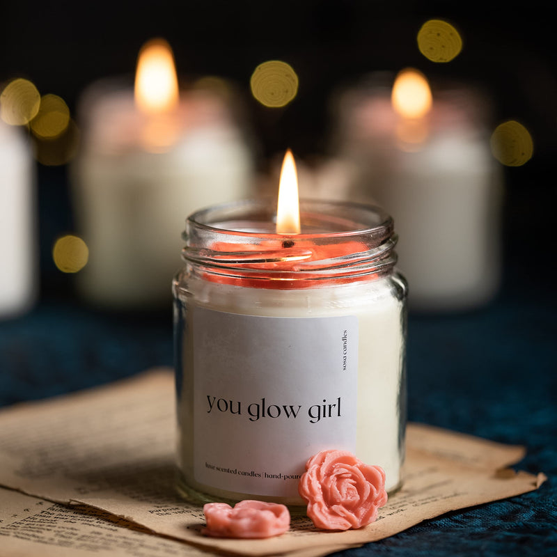 You Glow Girl - Eucalyptus Scented Candles Gift Set for Women and Girls | Candle Gifts for Women and Girls | Scented Candle Gifts for Girlfriend Women Wife Partner - 40hrs, Set of 1