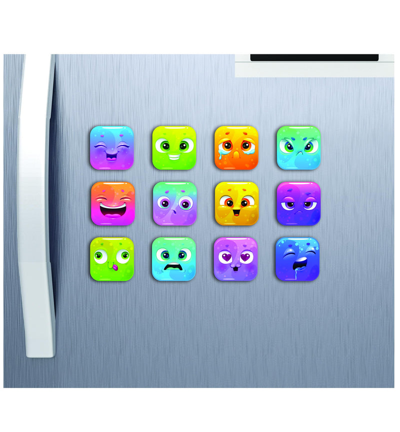 THE INDI - MELA Colorful Emoticons Acrylic Fridge Magnet (Set of 12) |FM028|