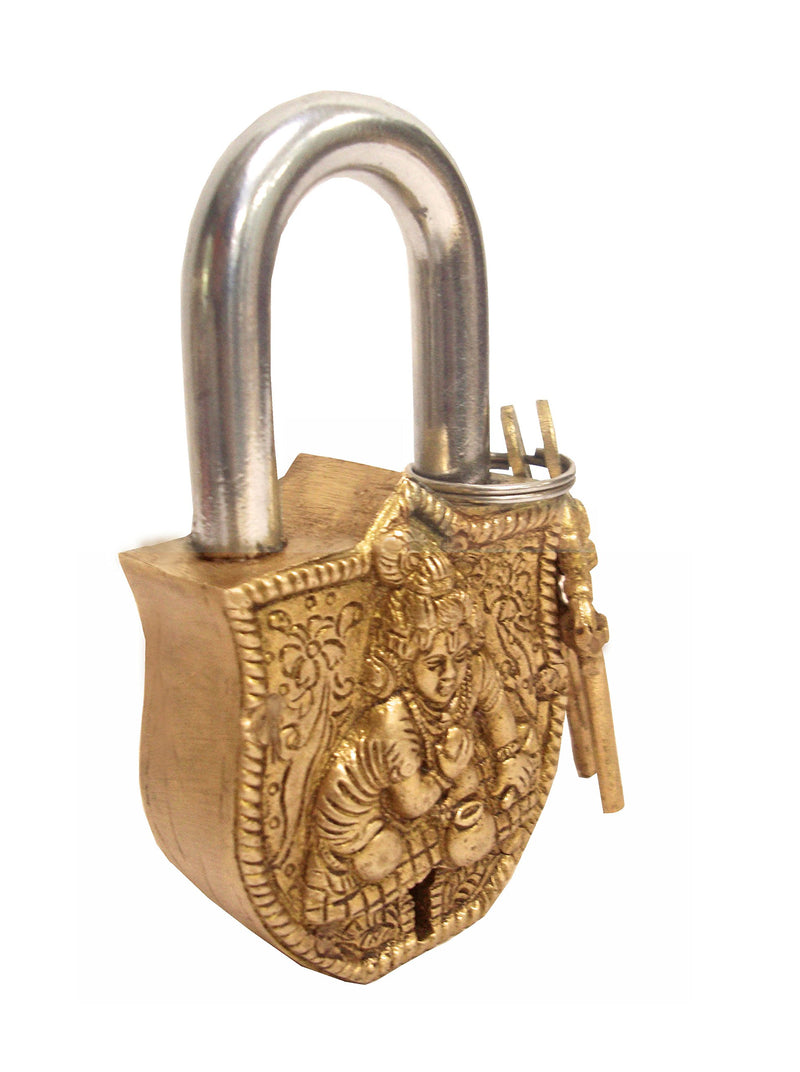 Aesthetic Decors Baby Krishna Design Decorative Lock