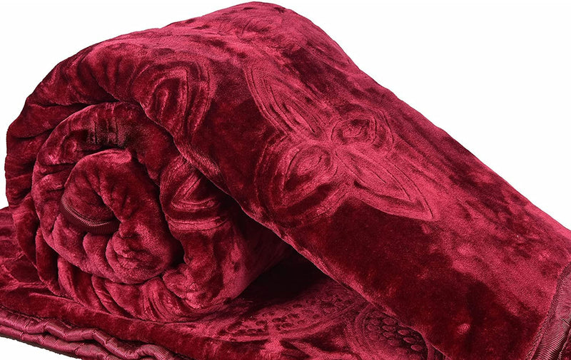 ULTRADIVEX Soft 500 TC Double Bed Blankets for Heavy Winter Mink Blanket (Maroon_Double)