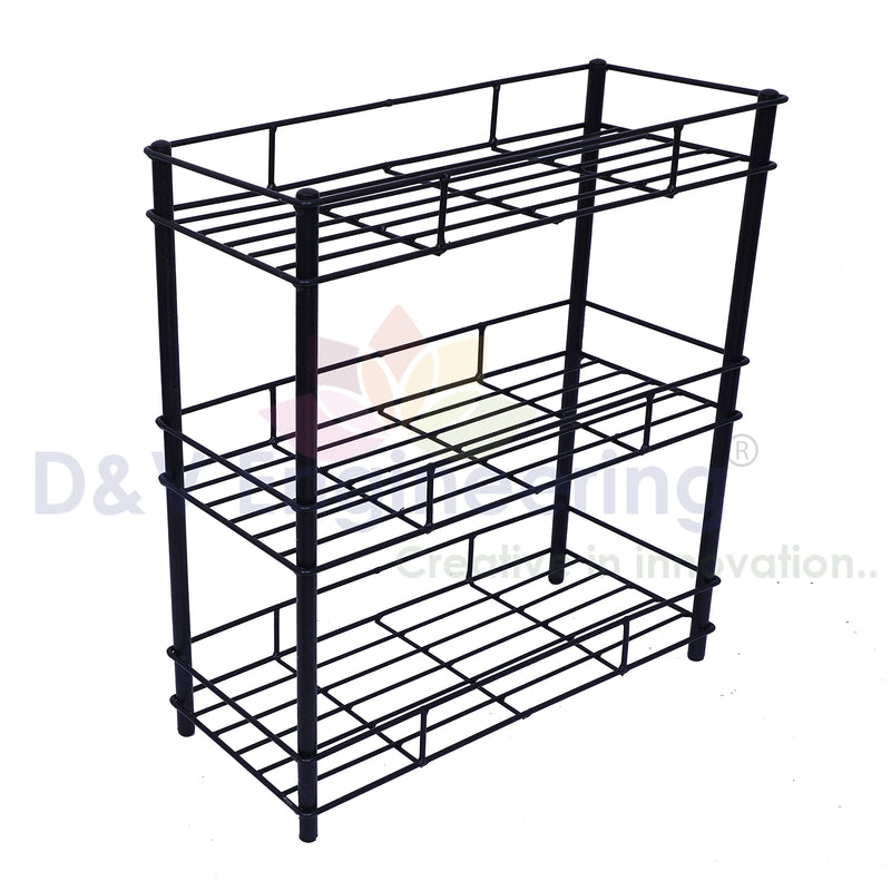 D&V ENGINEERING - Creative in innovation Multipurpose Storage Shelf Rack, Kitchen Countertop Shelf Organizer, Spice Rack (3 Tier) metal, Tiered Shelf