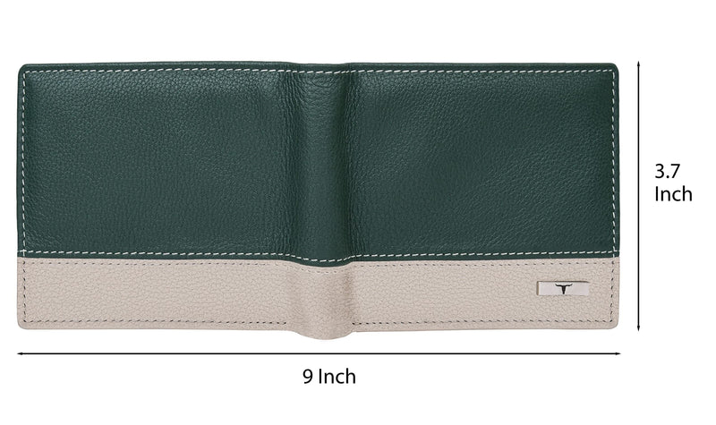 URBAN FOREST Seattle Green/Sand Leather Wallet for Men