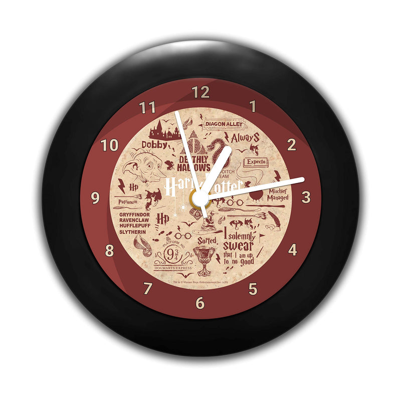 MCSID RAZZ- Harry Potter - Red Table Clocks New | Desk Clock | Table Clock for Home Decor |Table Clock for Office Gift Birthday Gift, (INDIA) (Infographic Red (with Numbers))