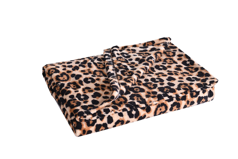 Fleece Throw Blanket, 50 x 60 Inch Fleece Blanket -Leopard Print by ocean home fashion