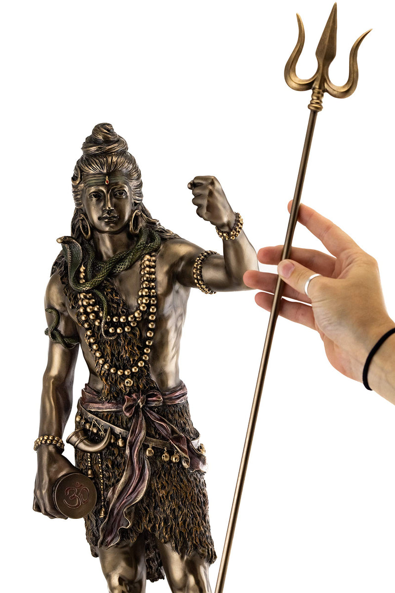 Top Collection Large Standing Shiva Statue with Trishula Trident - Lord Shiva Destroyer of Evil Sculpture in Premium Cold Cast Bronze - 24-Inch Collectible Hindu Figurine