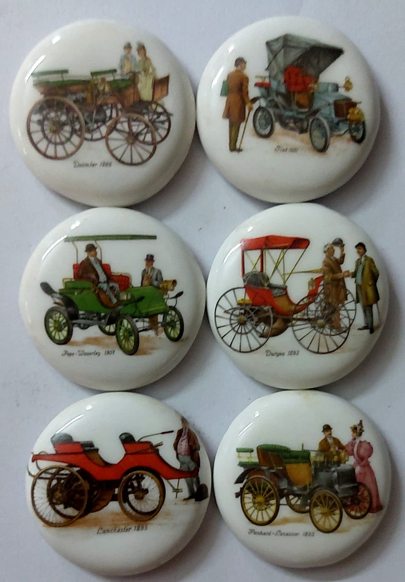 Temple Trees Carriages - Set of 6 Fridge Magnets