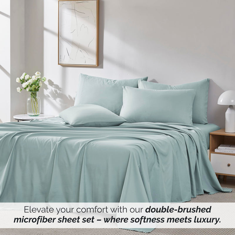 Queen, Sky Blue : Southshore Fine Linens 6 Piece - Extra Deep Pocket Sheet Set - Sky Blue - Queen