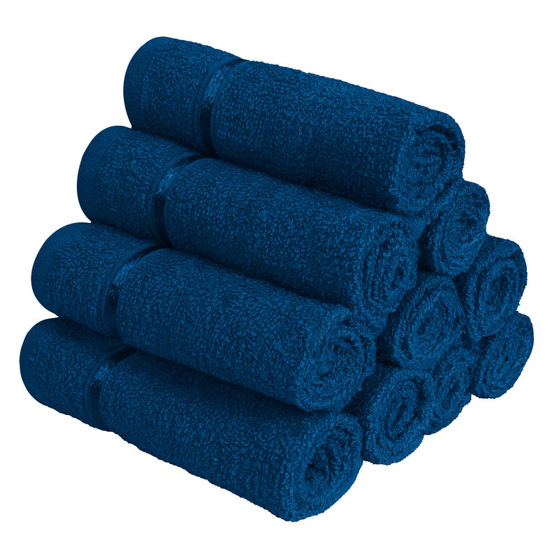 Story@Home Combo of 100% Cotton Face Towel Set, 450 GSM (30 cm X 30 cm)(Pack of 10, Navy Blue)