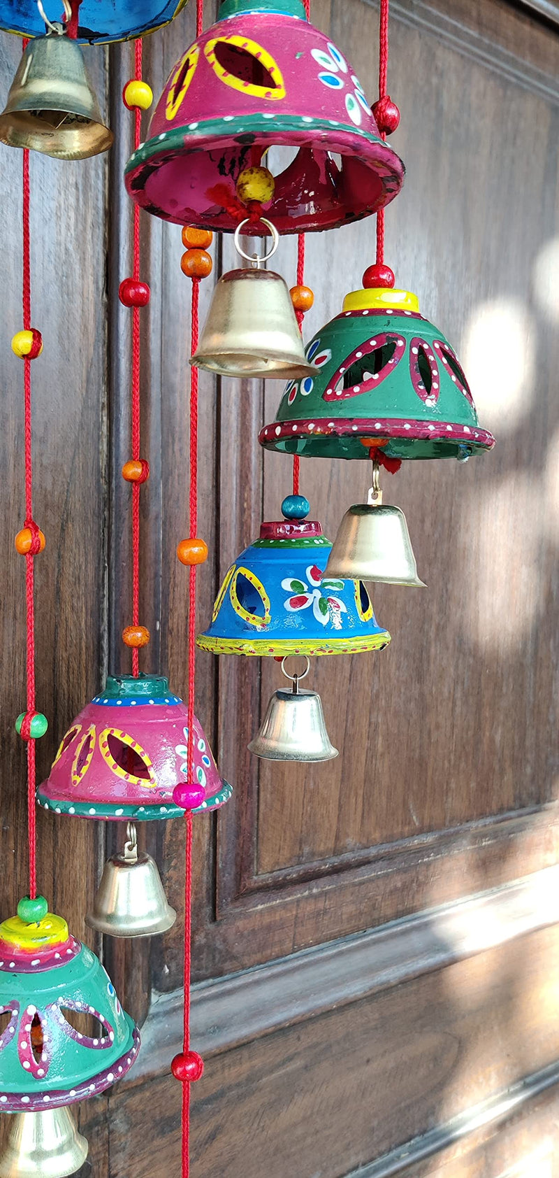 Craftoholics Rajasthani Wind Chime Decorative Hanging for Garden,Balcony, Courtyard and Outside Home Decor Multicolour 25inch