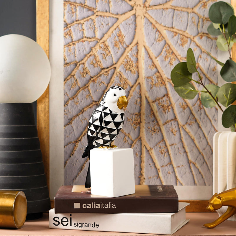 The Artment your artistic apartment Cockatoo Symphony Geometric Resin Bird Showppiece Figurine for Living Room, Table Top, Office/Home Decor