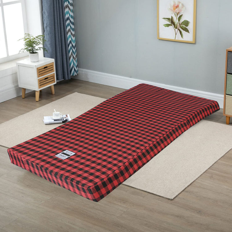 COLOFLY 72x35x3 Inch Pu Foam Single Bed Mattress, Red & Black