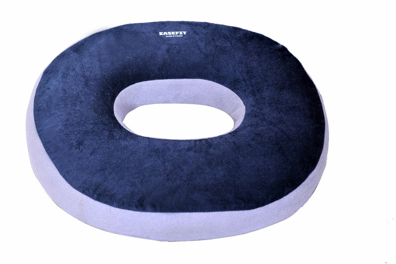 EASEFIT Orthopedic Soft Foam Donut Ring Cushion Pillow for Piles, Hemorrhoids Coccyx Tailbone Fistula Sciatica Post Natal Chair Lumar Pain Relief During Pregnancy, Seat Pillow, Washable, Blue