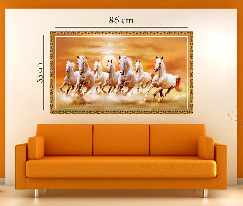 DivineDesigns™ Seven Horses | Wall Sticker for Living Room/Bedroom/Office and All Decorative Stickers