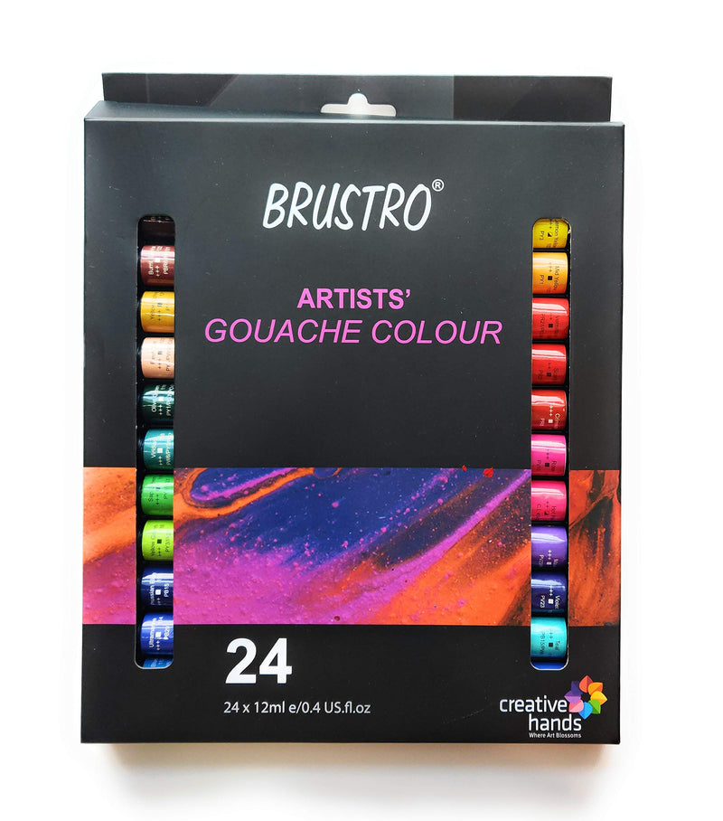 BRUSTRO Artists Gouache Colour Set of 24 Colours X 12ML Tubes