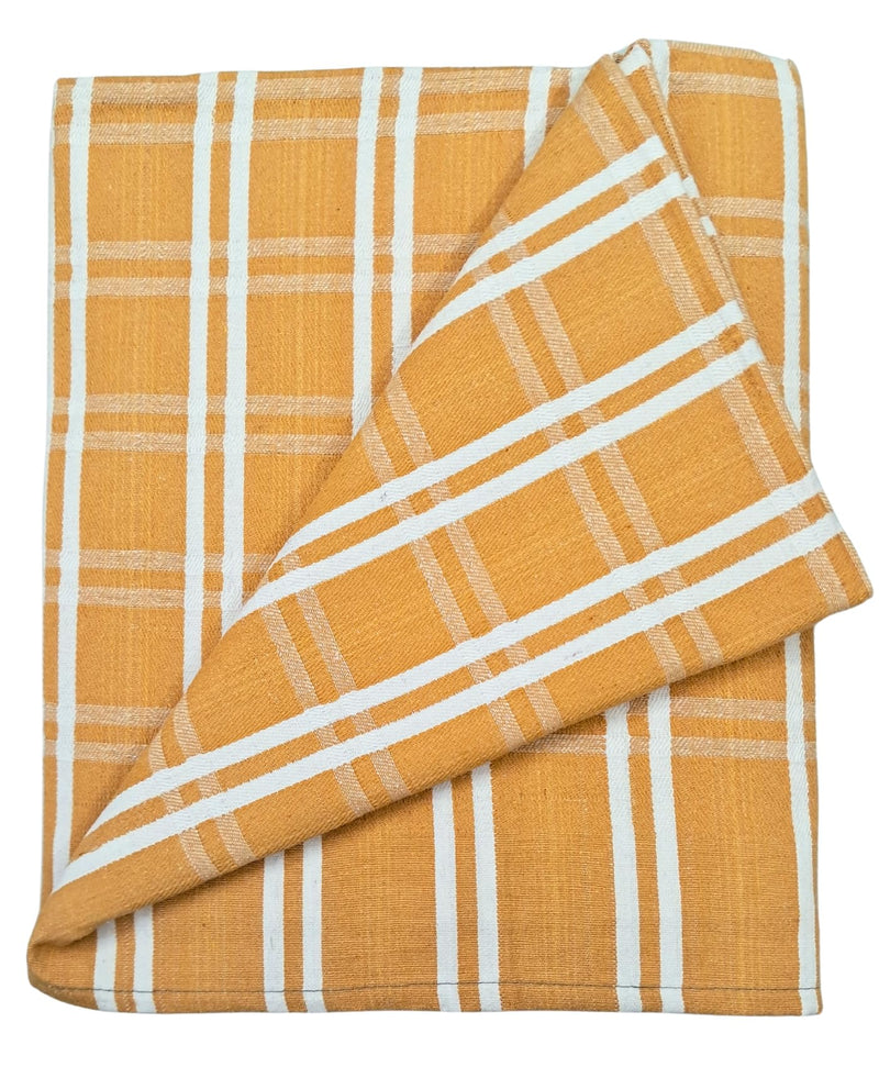 Arvore Bunkaar Single Size Cotton Bedsheet/Blanket/Solapur Chaddar for Daily use (60x90 inches) Set of 1 (Yellow Checks)