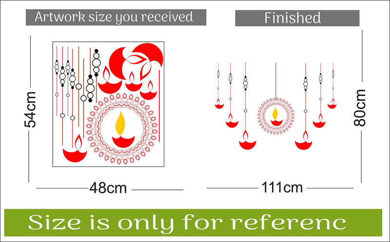 Sticker Hub AS202 Vinyl Decorative Diyas Wall Sticker (80 cm X 111 cm, Red)