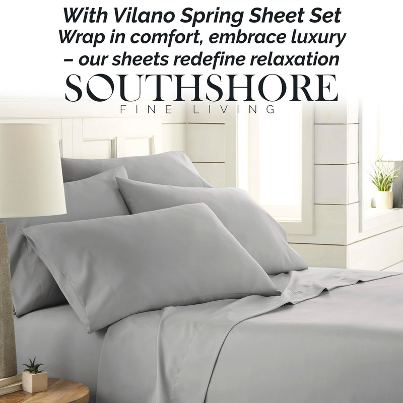 California King, Steel Gray : Southshore Fine Linens 6 Piece - 21 Inch Extra Deep Pocket Sheet Set - Steel Gray - California King