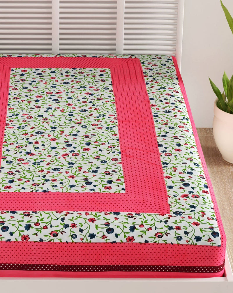 Bombay Spreads Cotton 144 TC Bedsheet (Pink_Single)