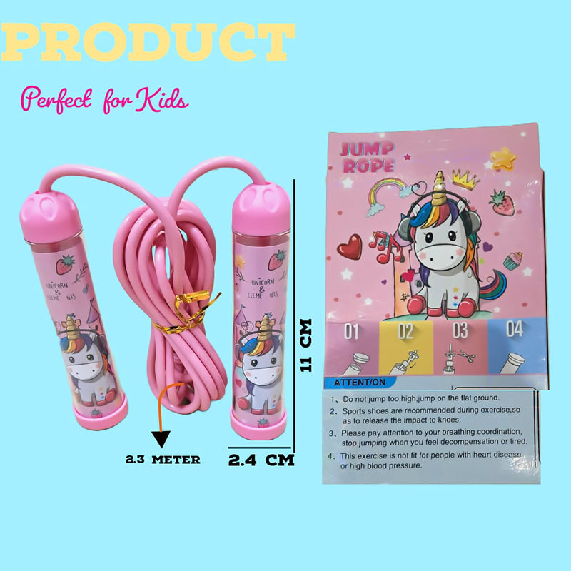 AMB Printed Skipping Ropes/Jump Rope for Kids/Boys/Girls for Exercise Freestyle Skipping Jump Rope for kids | boys | Girls | Exercise | Fitness(Unicarn)