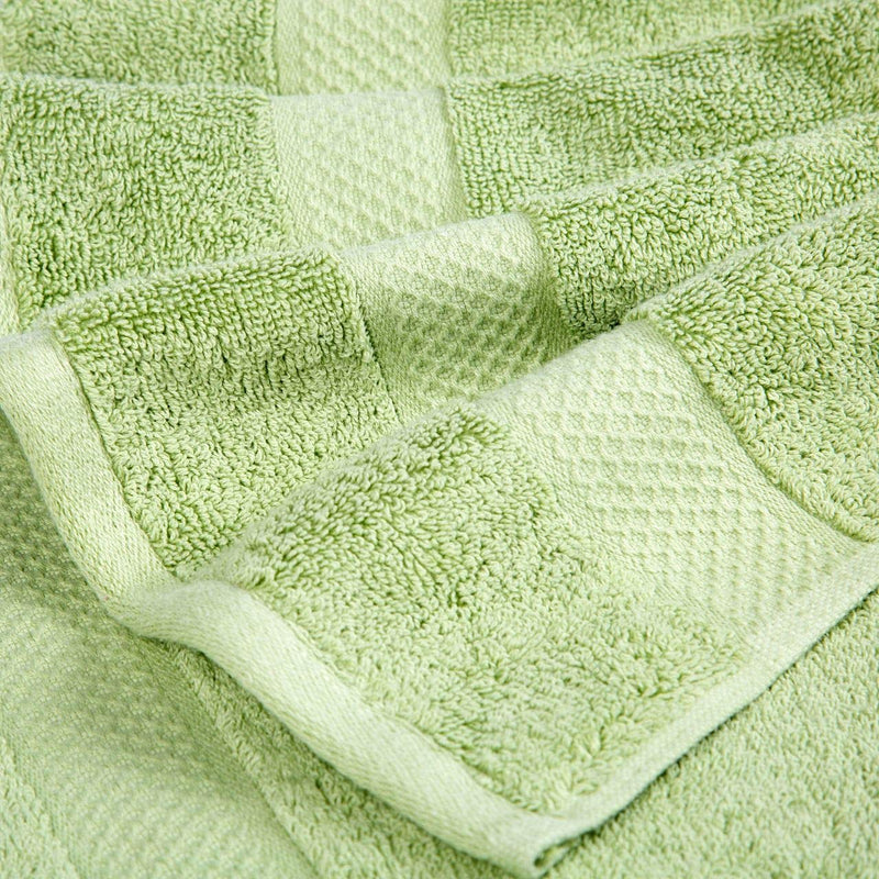 DIVINE OVERSEAS Double Ply Cotton Yarn, Soft, Quick-Dry, GSM 600 Hand Towel Set (Pack of 4, Sage Green)