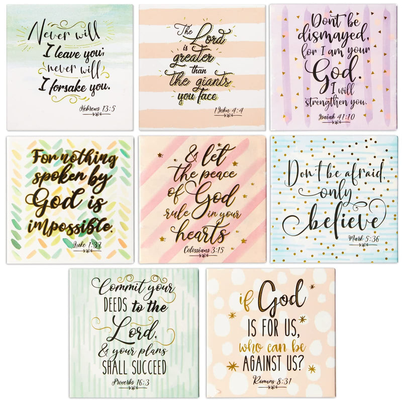 Christian Magnets with Religious Bible Verse Quotes (2.5 in, 8 Pack)