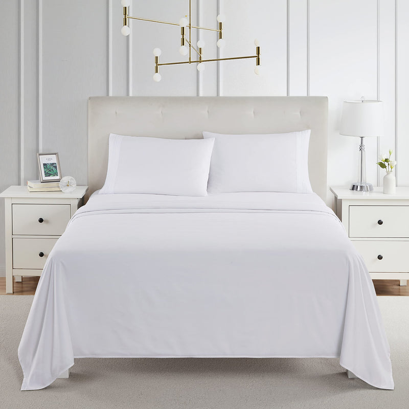 Twin XL, White : Bed Sheet Bedding Set, 100% Soft Brushed Microfiber with Deep Pocket Fitted Sheet - Twin XL - White - 1800 Luxury Bedding Collection, Hypoallergenic & Wrinkle Free Bedroom Linen Set