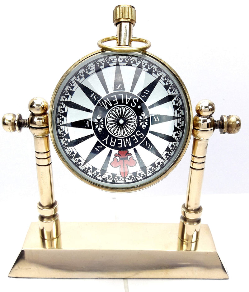 KV Collection Beautiful Antique Style Brass Table Clock. Exclusive Gifting idea