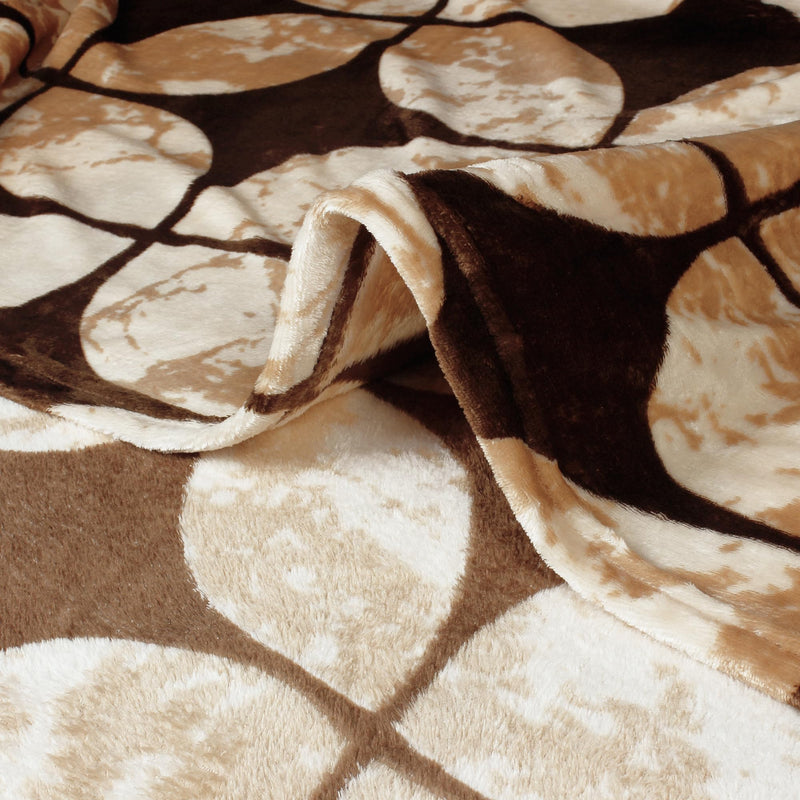 Story@Home Polyester All-Season AC Double Size Finley Blanket– Lightweight 300GSM, Geometric, Slate Brown & Beige. Size: 220x240cm. Ideal as a Blanket, Duvet, or Comforter.