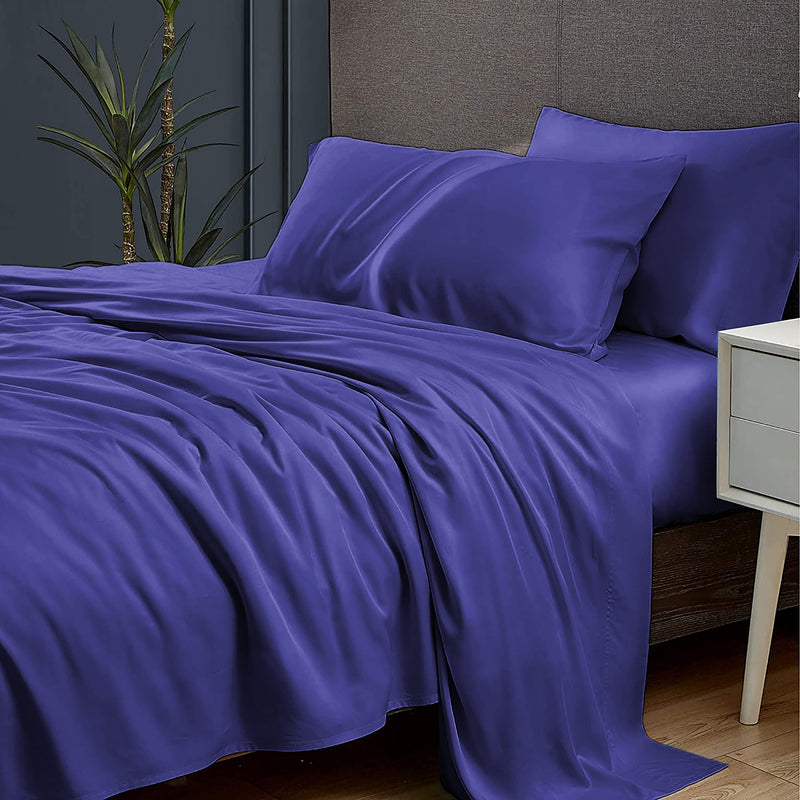 YRM Bedding's Royal Blue 400-TC Top Selling Egyptian Cotton Hotel Quality Bedsheet with 2-Pillow Covers King Size