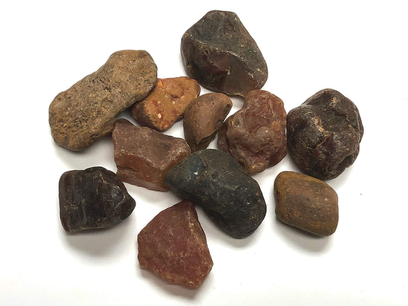 Zentron Crystal Collection Rough Carnelian Stones - Large 1" Pieces in Velvet Bag (1 Pound)