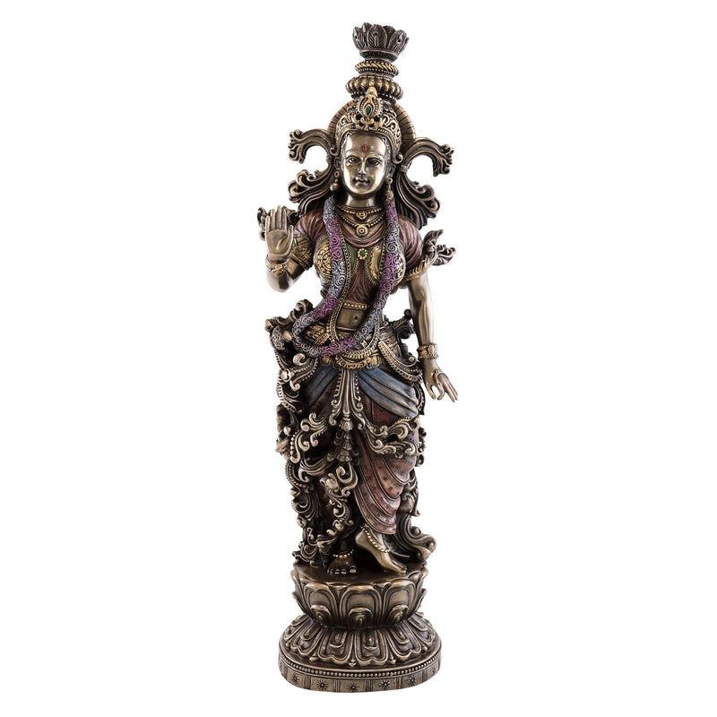 Top Collection 14.5" H 4.5" W Radha Statue in Cold Cast Bronze- Hindu Goddess and Beloved Consort of Lord Krishna Sculpture