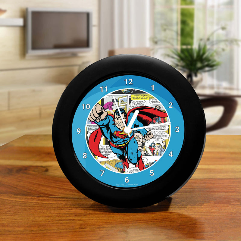 MCSID RAZZ- DC -Comics Superman Table Clock Gift Set for Birthday Official Licensed by Warner Bros, USA