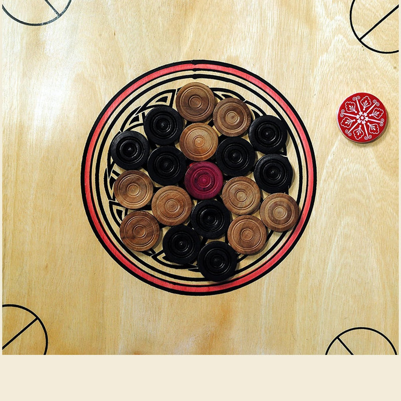 JTC Carrom Board 32 Inch Full Size Matte Finish for Kids Men Women Adults Serious Professional with Coins, Striker and Powder Made of Assam Plywood Carrom Board Best Smooth Board