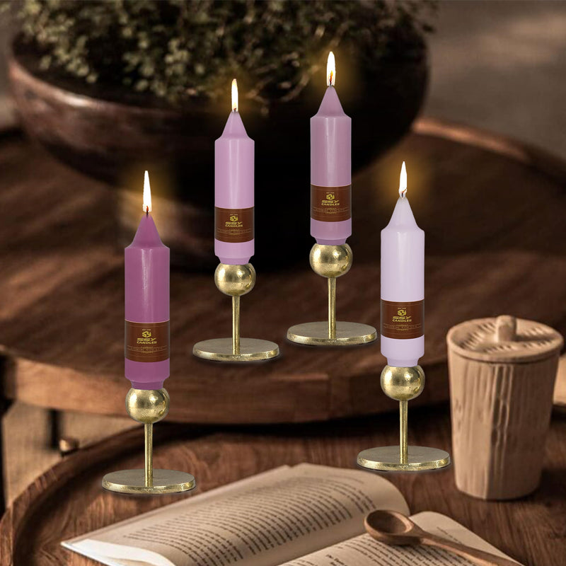 4 PCS Gradient Purple Taper Candlesticks 5 inch Small Taper Candles Unscented Stick Candles for Wedding Party Home Décor Candles Advent Candles