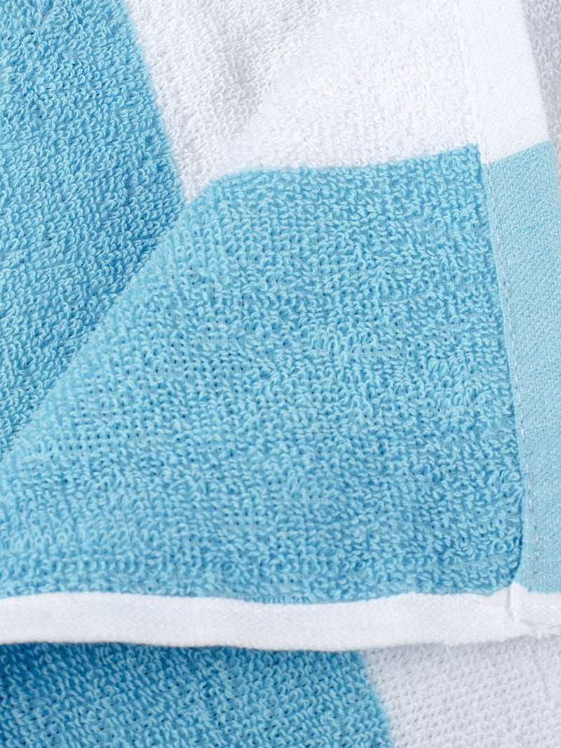 Turkish Bath Premium Cotton Stripe Bath and Pool Towel (Sky Blue)