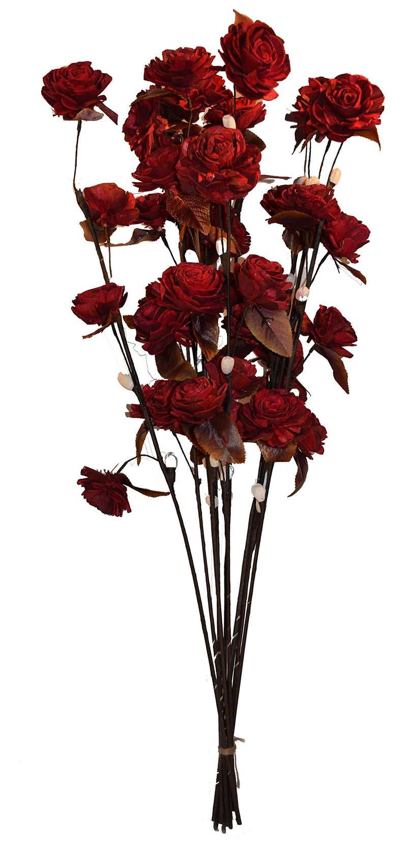 CRAFTWAFT Handmade RED SOLAPIT Beauty Rose Bunch Dry Flower Stick Long 30 Inches One Bunch of Flower