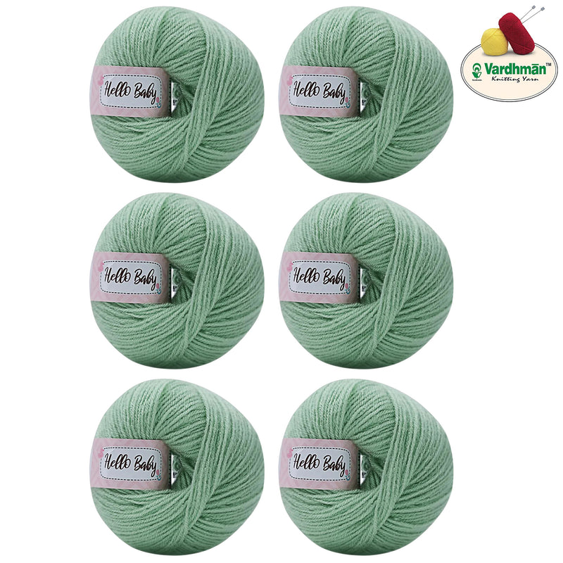 Vardhman Knitting Yarn Hello Baby Wool for Knitting, Kids Crochet Yarn Wool for Hand Knitting Art Craft, Knitting Wool Yarn for Sweater Scarves Hats and Dresses (Pistachio Green)